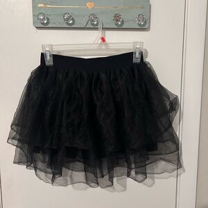 CLEARANCE Spirit Black Ruffled Tulle Mini Skirt